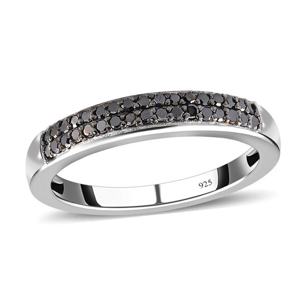 Schwarzer Diamant Ring, 925 Silber platiniert (Größe 16.00) ca. 0,20 ct image number 4