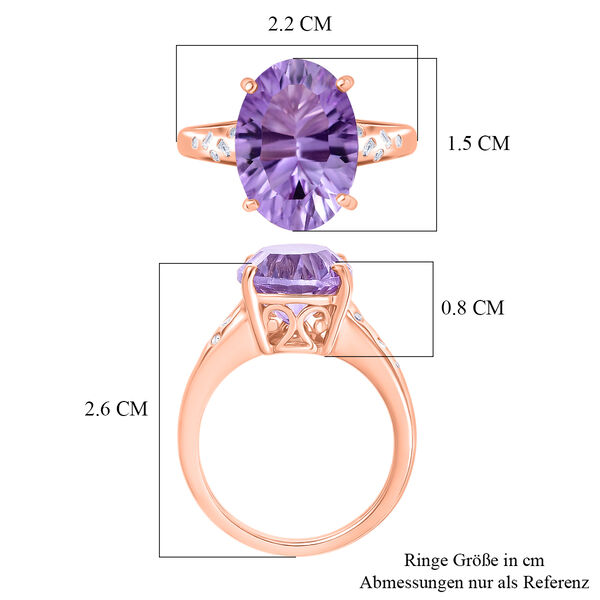 D'Joy AAA Rose De France Amethyst und Diamant Ring - 5,46 ct. image number 6