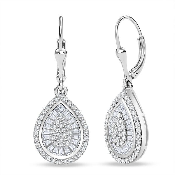 Lustro Stella Wei&szlig;er Zirkonia Ohrringe 925 Silber rhodiniert image number 6