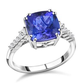 RHAPSODY AAAA Tansanit und VS-EF Diamant Ring in 950 Platin - 4 ct.
