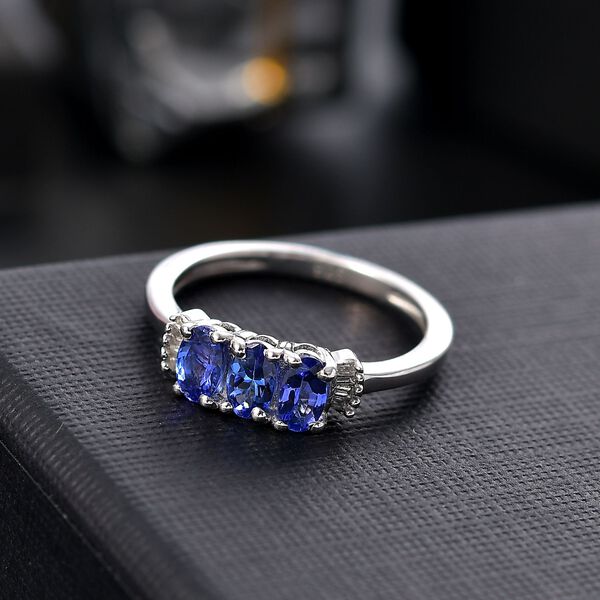 AAA Tansanit und Diamant Ring - 0,80 ct. image number 1
