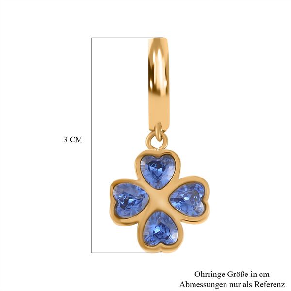 2er Set - Blauer Kristall Armband und Ohrringe, Reiner Edelstahl vergoldet image number 6