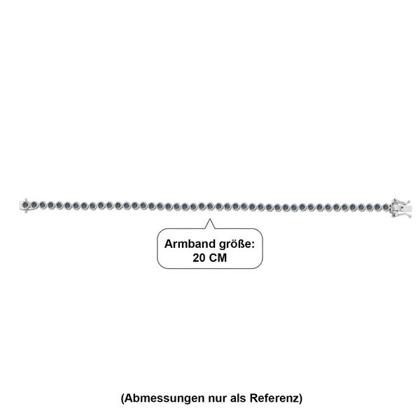 D'Joy blaues Diamant 19cm Armband, 925 Silber rhodiniert - 0,25 ct. image number 5
