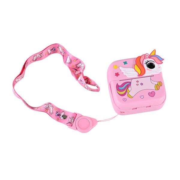 Kinder-Digitalkamera mit Sofortdruck-Funktion und Doppellinse, 10x4,5x10 cm, Rosa image number 4