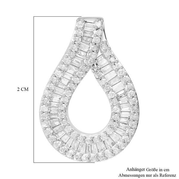 Wei&szlig;er Diamant-Anh&auml;nger, 925 Silber platiniert - 0,50 ct. image number 3