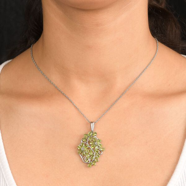 Peridot Anh&auml;nger mit 50cm Kette - 6,21 ct. image number 3