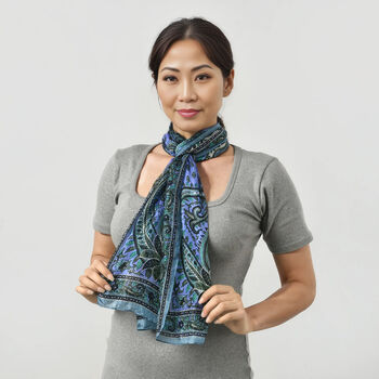 Geschmeidiger Luxuri&ouml;ser 100% Seidenschal, Gr&ouml;&szlig;e: 49 x 160 cm, t&uuml;rkis