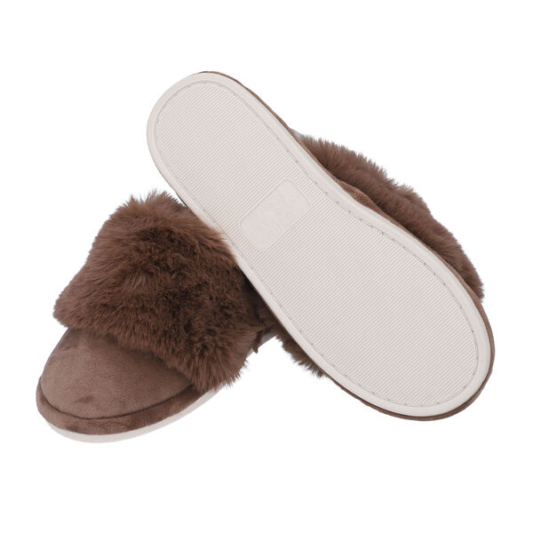 Hausschuhe mit Kunstfell, Gr&ouml;&szlig;e 36-37, Braun image number 2