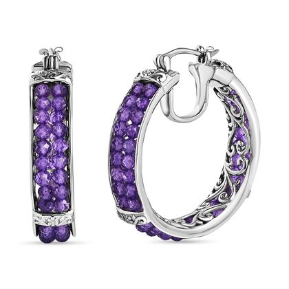 Afrikanischer Amethyst Ohrringe Reines Messing ca. 21,00 ct.