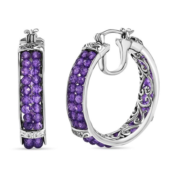 Afrikanischer Amethyst Ohrringe Reines Messing ca. 21,00 ct. image number 0