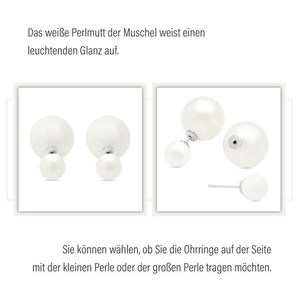 Mode weiße Muschelperlen-Ohrstecker image number 8