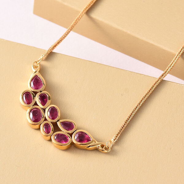 Afrikanische Rubin-Halskette in Silber image number 3