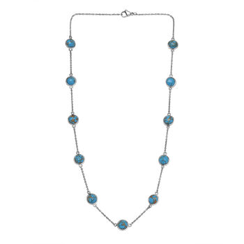 Blaue T&uuml;rkis 50cm Halskette - 22,55 ct.