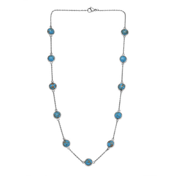 Blaue Türkis 50cm Halskette - 22,55 ct. image number 3
