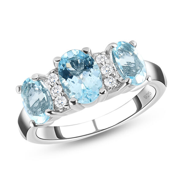Espirito Santo Aquamarin-Ring, 925 Silber platiniert  ca. 1,59 ct image number 4