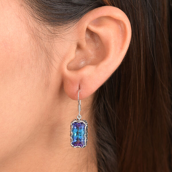 Sajen Silber - Blau-Pink Turmalin Quarz Ohrringe 925 Silber rhodiniert ca. 7.90 ct image number 3