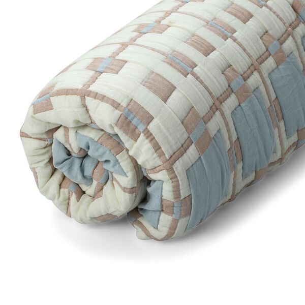 Luxus Jacquard Decke, fein gemustert, 2200 g Poly F&uuml;llung, 200 x 230 cm, Wei&szlig; Himmelblau image number 6