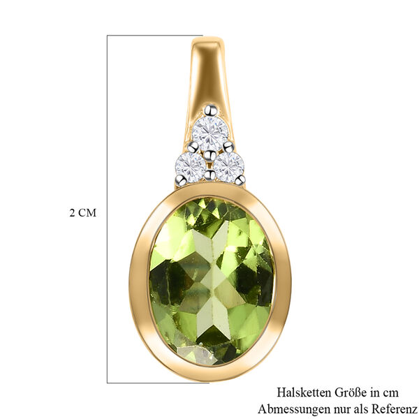 Nat&uuml;rlicher Peridot und Zirkon-Anh&auml;nger in Silber, 1,86 ct. image number 6