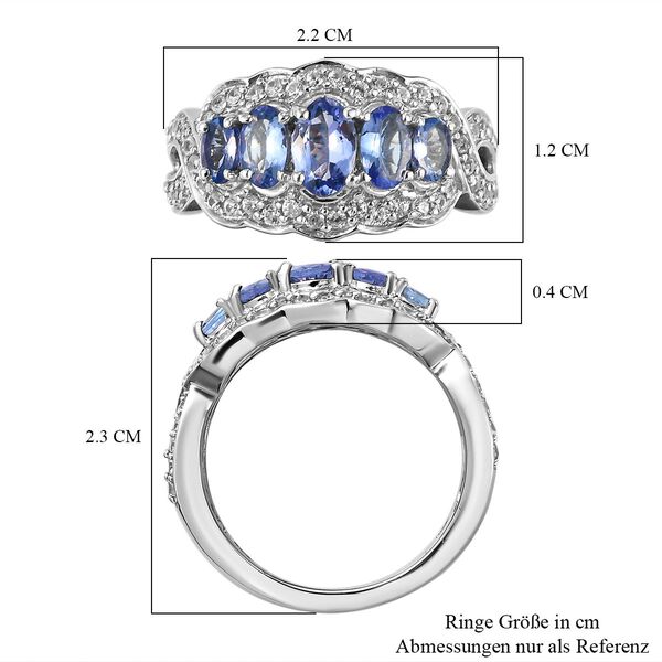 Tansanit und Zirkon Ring - 1,84 ct. image number 7