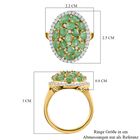 Kagem sambischer Smaragd und Zirkon-Cluster-Halo-Ring, 925 Silber vergoldet, 3,40 ct. image number 6