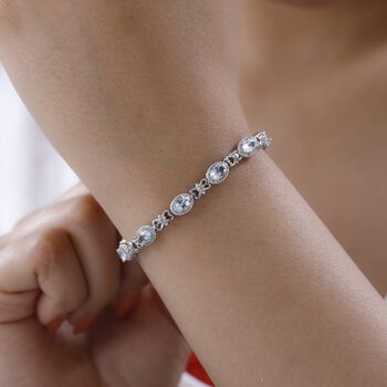 Espirito Santo Aquamarin und Zirkon Armband, ca. 20 cm, ca. 5,75 ct