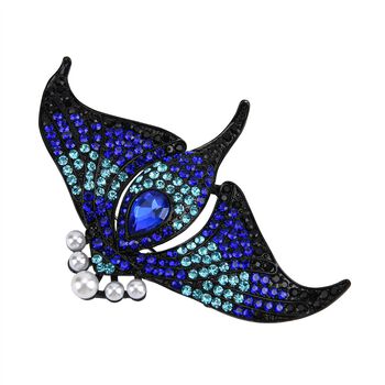 Kunststoff Perle, Mehrfarbiger Kristall Stachelrochen Brosche  Schwarz