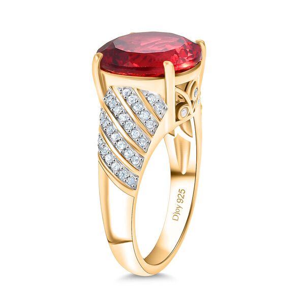 D’Joy Labor Padparadscha Saphir und Zirkon Ring und Anhänger mit 50cm Kette image number 12