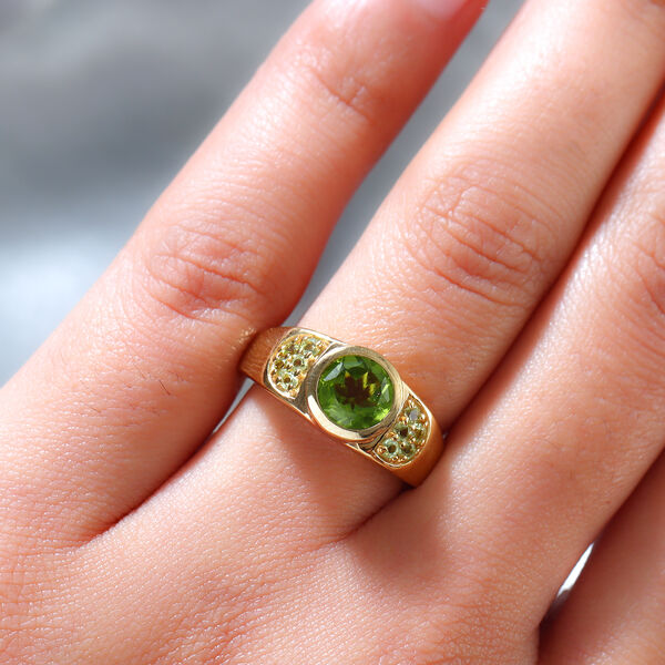 Natürlicher Peridot-Ring, 925 Silber vergoldet  ca. 1,58 ct image number 3