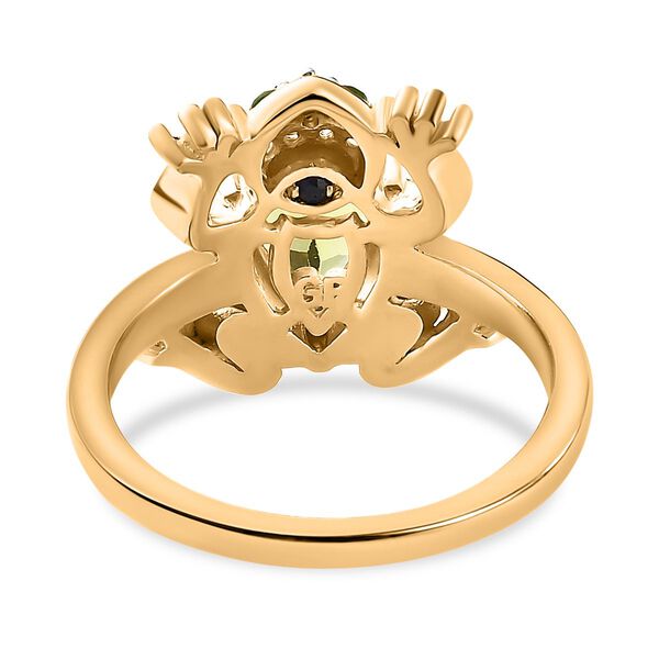 GP Trionfo Kollektion - Nat&uuml;rlicher Peridot, Nat&uuml;rlicher Chromdiopsid Ring 925 Silber Gelbgold Vermeil (Gr&ouml;&szlig;e 19.00) ca. 1.93 ct image number 6