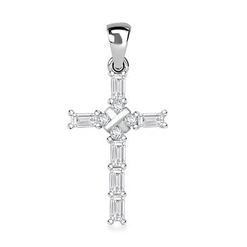 Lustro Stella Wei&szlig;er Zirkonia Anh&auml;nger 925 Silber rhodiniert