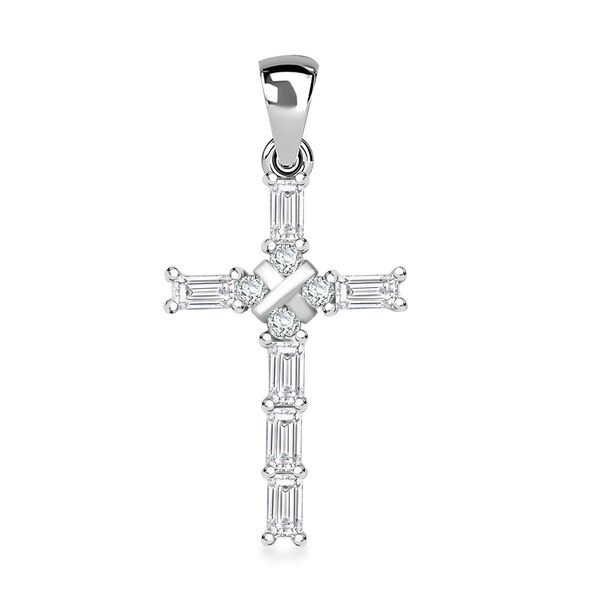 Lustro Stella Wei&szlig;er Zirkonia Anh&auml;nger 925 Silber rhodiniert