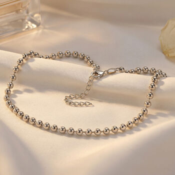 Designer-inspiriert Kugel Halskette ca. 50 cm, 316L Edelstahl ca. 8,00g, Silberfarben