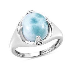 D'Joy Larimar, Weißer Zirkon Ring 925 Silber rhodiniert (Größe 19.00) ca. 5,51 ct