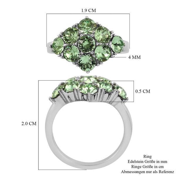 LUSTRO STELLA &Ouml;sterreichischer Peridot Kristall Ring Edelstahl image number 8