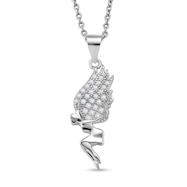 Moissanit Anhänger 925 Silber rhodiniert mit Edelstahl platiniert Kette ca. 50 cm, ca. 0.24 ct image number 0