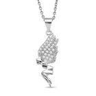 Moissanit Anhänger 925 Silber rhodiniert mit Edelstahl platiniert Kette ca. 50 cm, ca. 0.24 ct