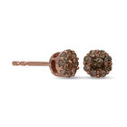 Natürliche Champagner-Diamant I2-I3 Ohrstecker in 375 Roségold image number 4