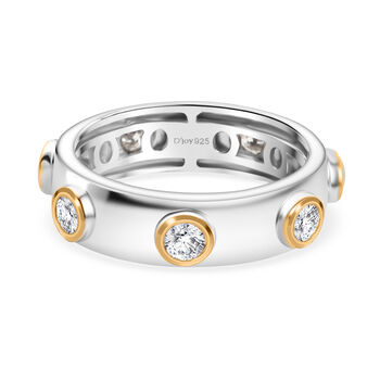 D&rsquo;Joy Moissanit zweifarbiger Bandring - 0,70 ct.