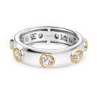 D’joy Moissanit Ring 925 Silber platiniert und vergoldet (Größe 17.00) ca. 0,70 ct