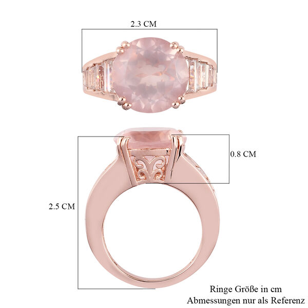 Rosa Quarz und Zirkon Ring 925 Silber ros&eacute;vergoldet  ca. 8,17 ct image number 7