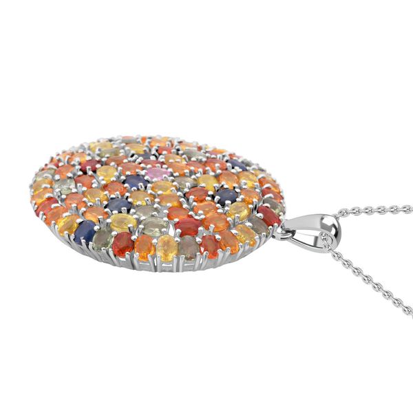 Blauer Saphir, Rosa Saphir Schmuckset 925 Silber rhodiniert ca. 18,15 ct. image number 3