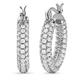Weiße Zirkonia-Creolen, Messing ca. 15.00 ct