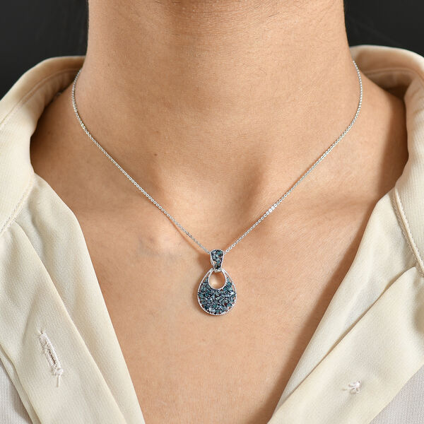 D'Joy Blauer Diamant Schmuckset ca. 50 cm 925 Silber rhodiniert ca. 0,49 ct. image number 2