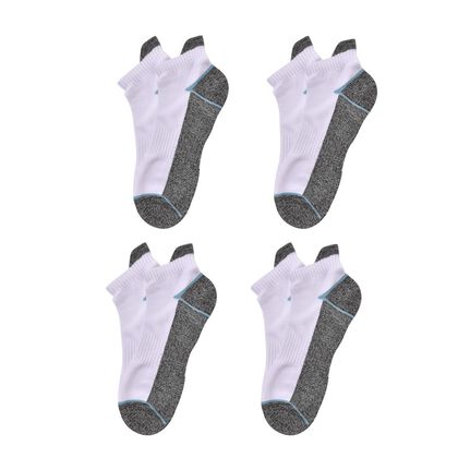 4er-Set Kupferfaser-Kompressions-Socken, 41-45, Weiß-schwarz