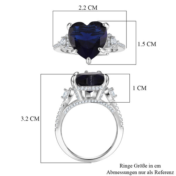 Blau Kristall und Wei&szlig;er Zirkonia Ring Nickelfreies Messing (Gr&ouml;&szlig;e 17.00) 1.01 ct image number 5