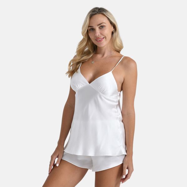 LA MAREY Seidentop aus Maulbeerseide, Gr&ouml;&szlig;e S, Elfenbeinfarben image number 3