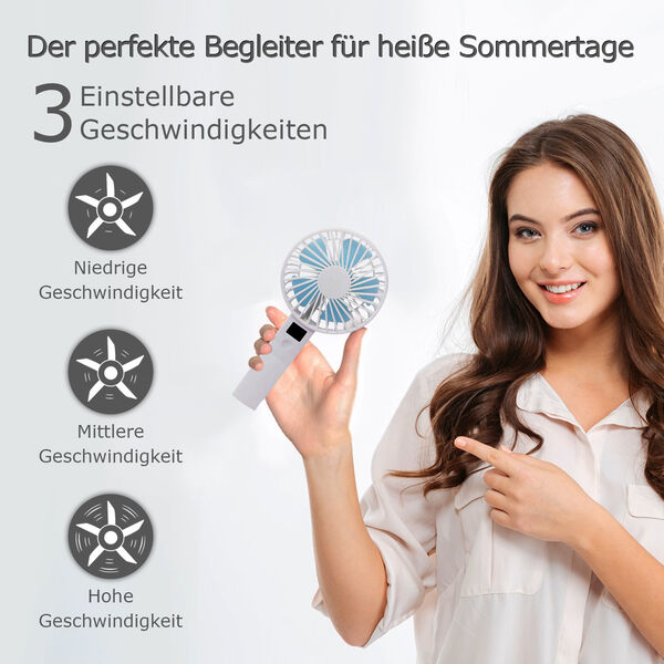 Mini Ventilator mit 5 Lüfterflügeln, Weiß image number 3
