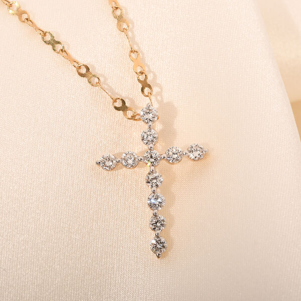 LUXURIANT VS-GH Labor Diamant Kreuz Anh&auml;nger in 585 Gelbold - 0,50 ct. image number 1