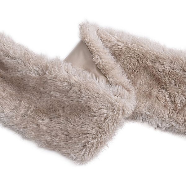 Schal mit Kunstfell in Felloptik, Einheitsgr&ouml;&szlig;e, Beige image number 4