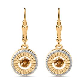 AA Natürlicher goldener Tansanit Ohrringe 925 Silber Gelbgold Vermeil ca. 0,58 ct.